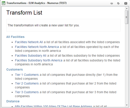 Numerus List Builder - List Transformations