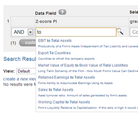 Numerus Industry Data Search - Data Attributes