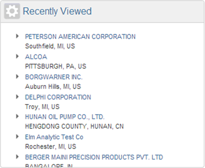 Numerus User Dashboard - Recently Viewed